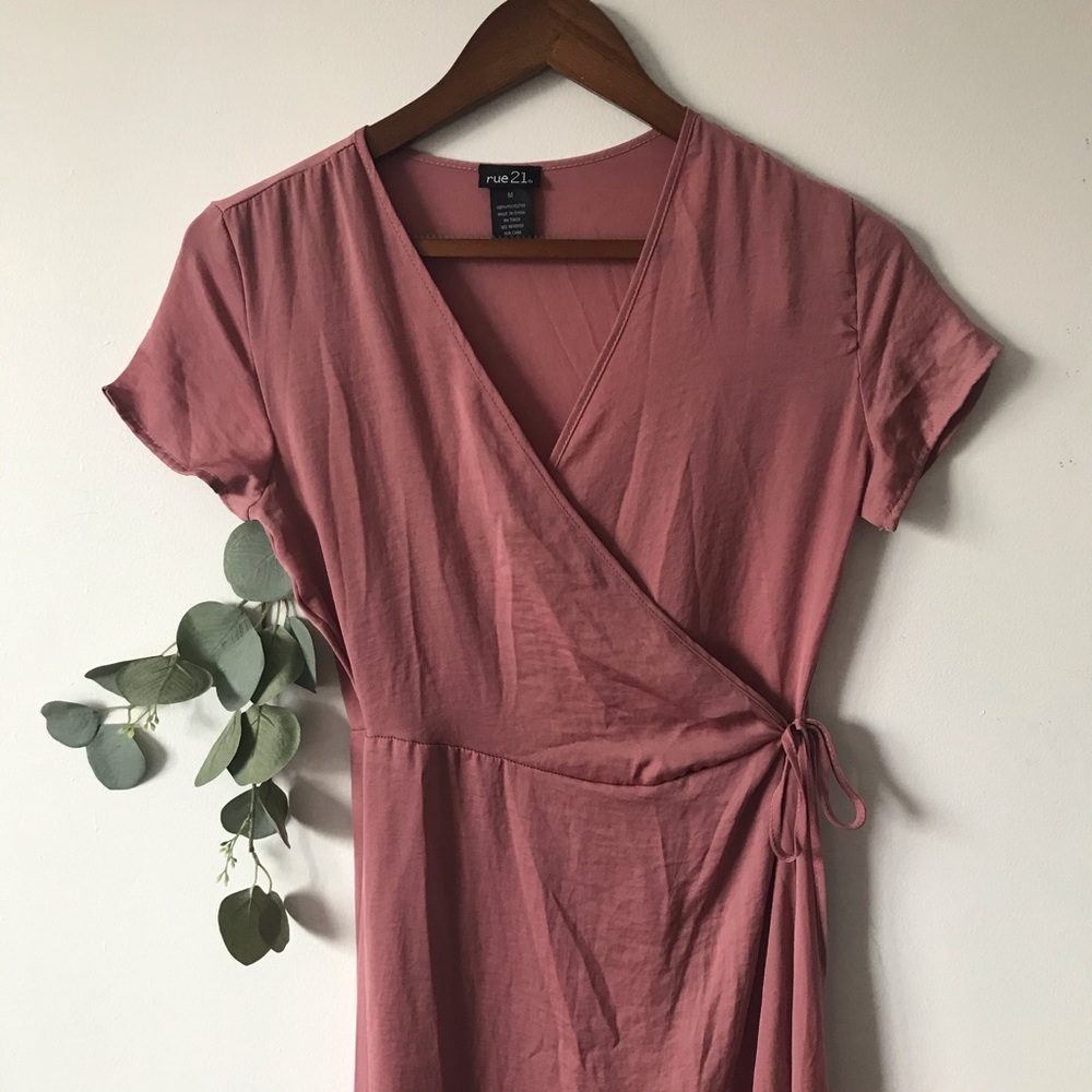 Rue21 Dusty Pink Long Wrap Dress